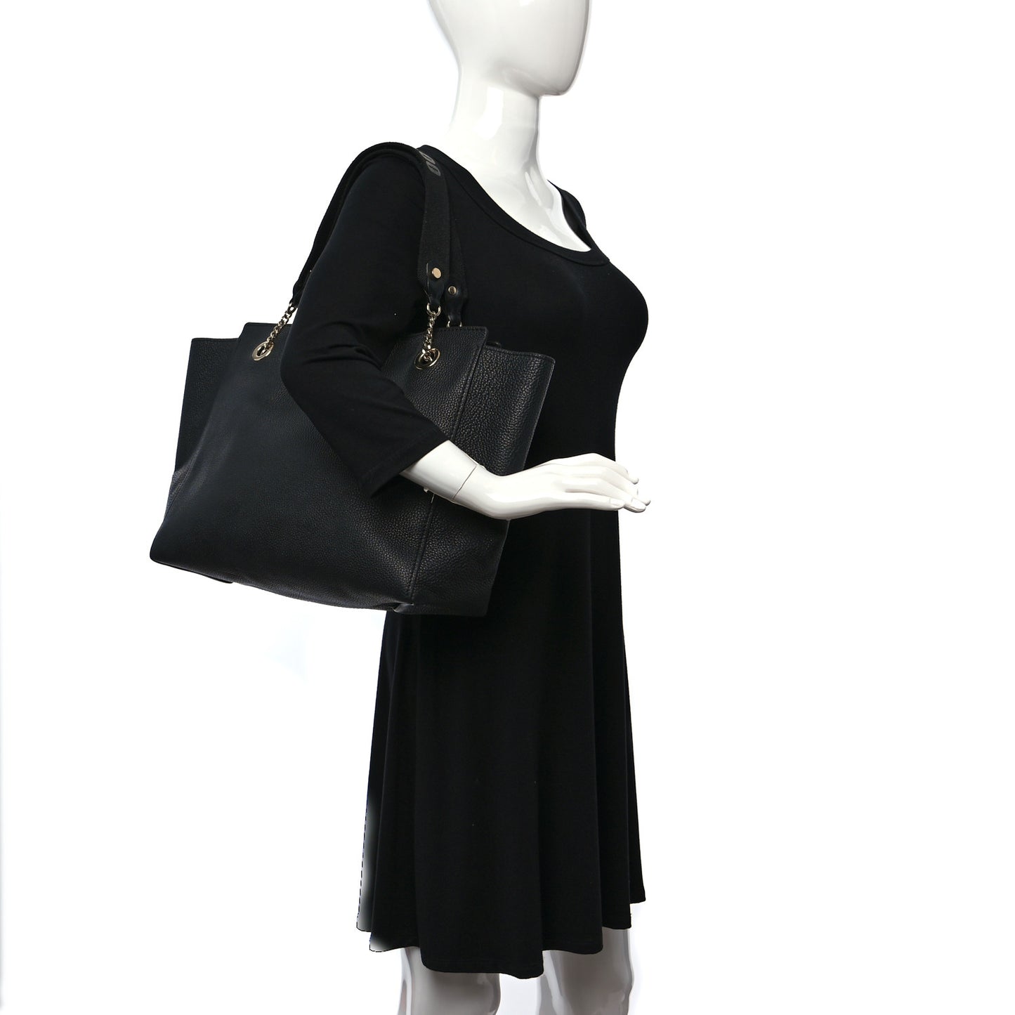 Calfskin Medium Flo Tote Black Pink