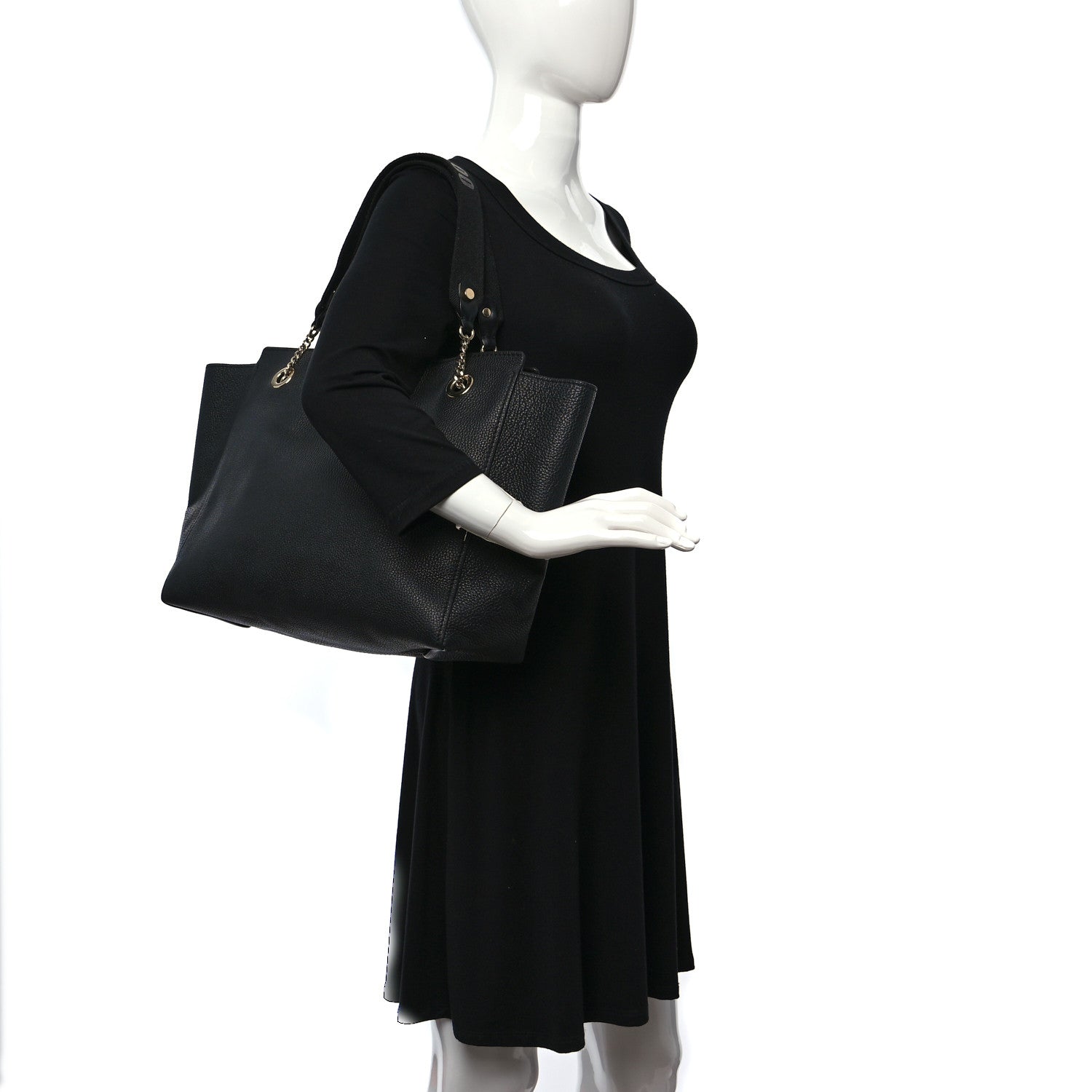 Jimmy Choo Calfskin Medium Flo Tote Black Pink 2 of 13