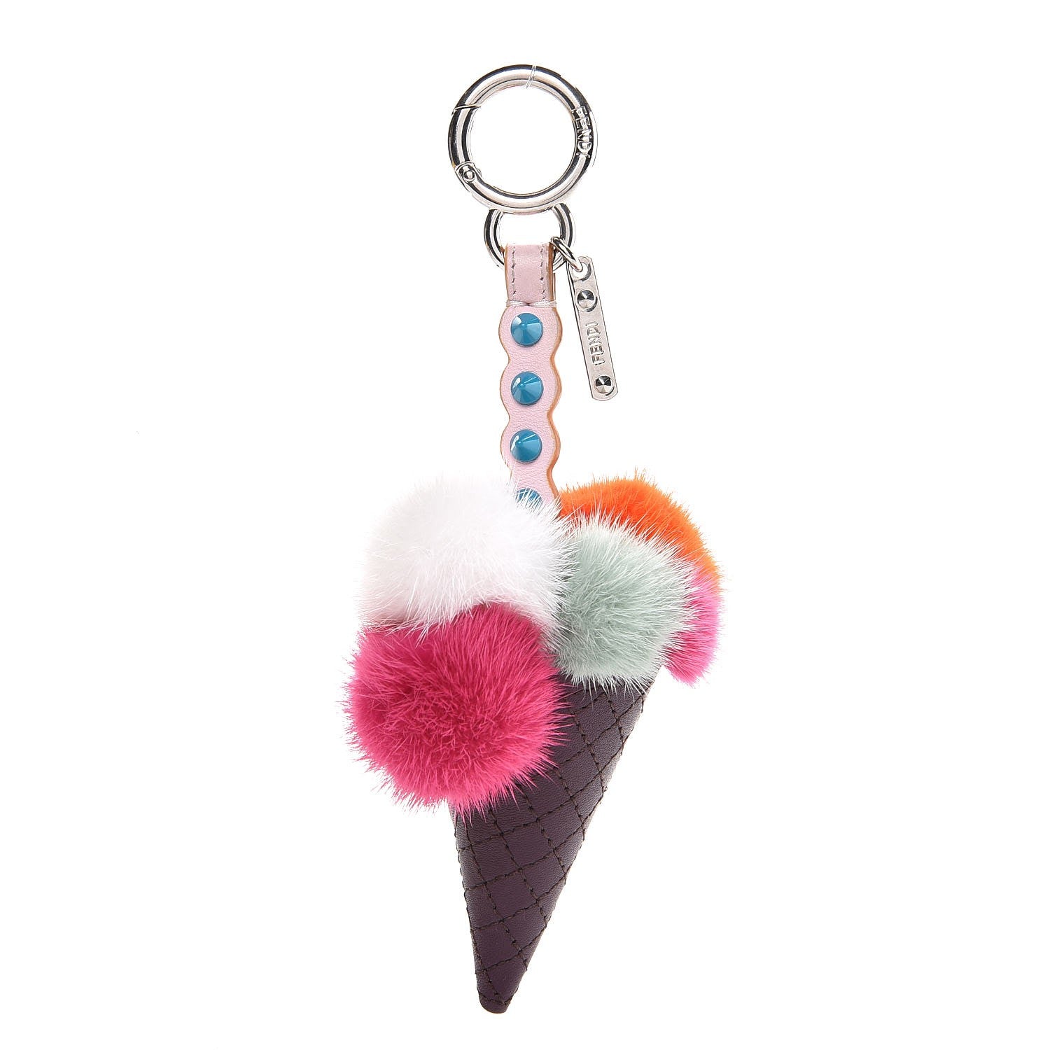 Fendi Mink Fur Calfskin Fun Fair Bag Charm Multicolor 1 of 6