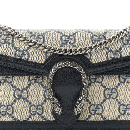 Gucci GG Supreme Monogram Textured Dollar Calfskin Super Mini Dionysus Shoulder Bag Beige Blue 7 of 9