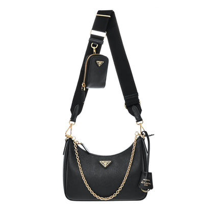 Prada Saffiano Lux Re-Edition 2005 Shoulder Bag Black 1 of 12