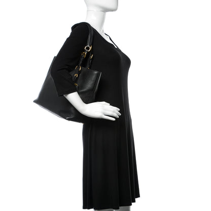 Prada Vitello Daino Tote Black 2 of 9