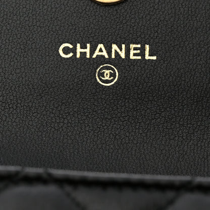 Chanel Lambskin Quilted CC Pouch With Handle Black 7 of 10