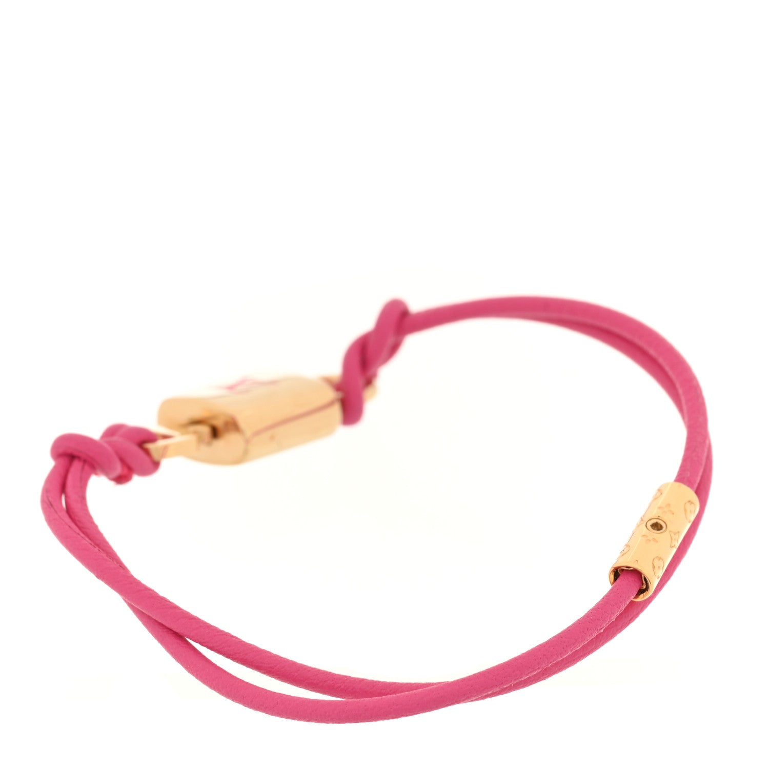 Louis Vuitton Calfskin LV Padlock Bracelet Pink 3 of 5