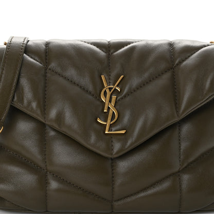 Saint Laurent Lambskin Quilted Toy Loulou Puffer Monogram Chain Satchel Seaweed 7 of 11