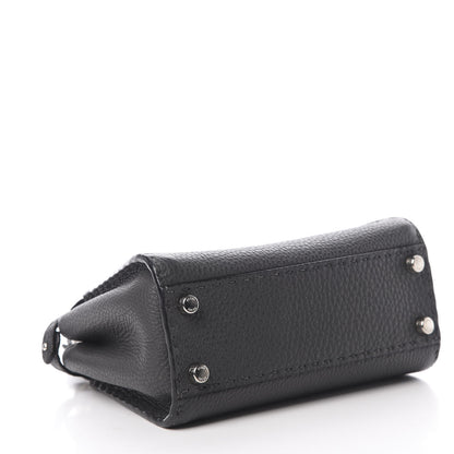 Fendi Cuoio Romano Selleria Bi-Color Mini Peekaboo Iconic Satchel Asfalto Latte 6 of 13