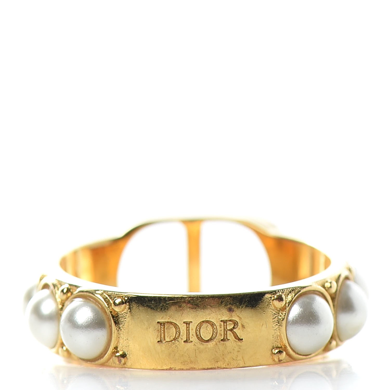 Christian Dior Metal Pearl 30 Montaigne Ring L Gold 4 of 4