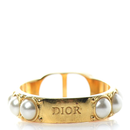 Christian Dior Metal Pearl 30 Montaigne Ring L Gold 4 of 4