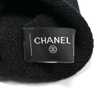 Chanel Cashmere Knit CC Long Gloves Black 3 of 4