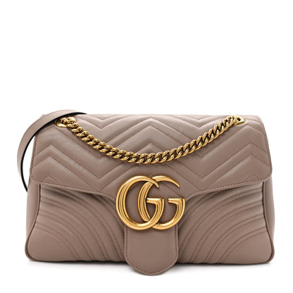 Gucci Calfskin Matelasse Medium GG Marmont Shoulder Bag Porcelain Rose 1 of 14