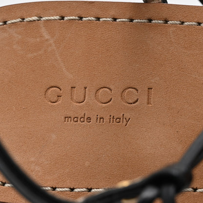 Gucci Nappa Charlotte Interlocking G Strappy Flat Sandals 38.5 Black 7 of 12
