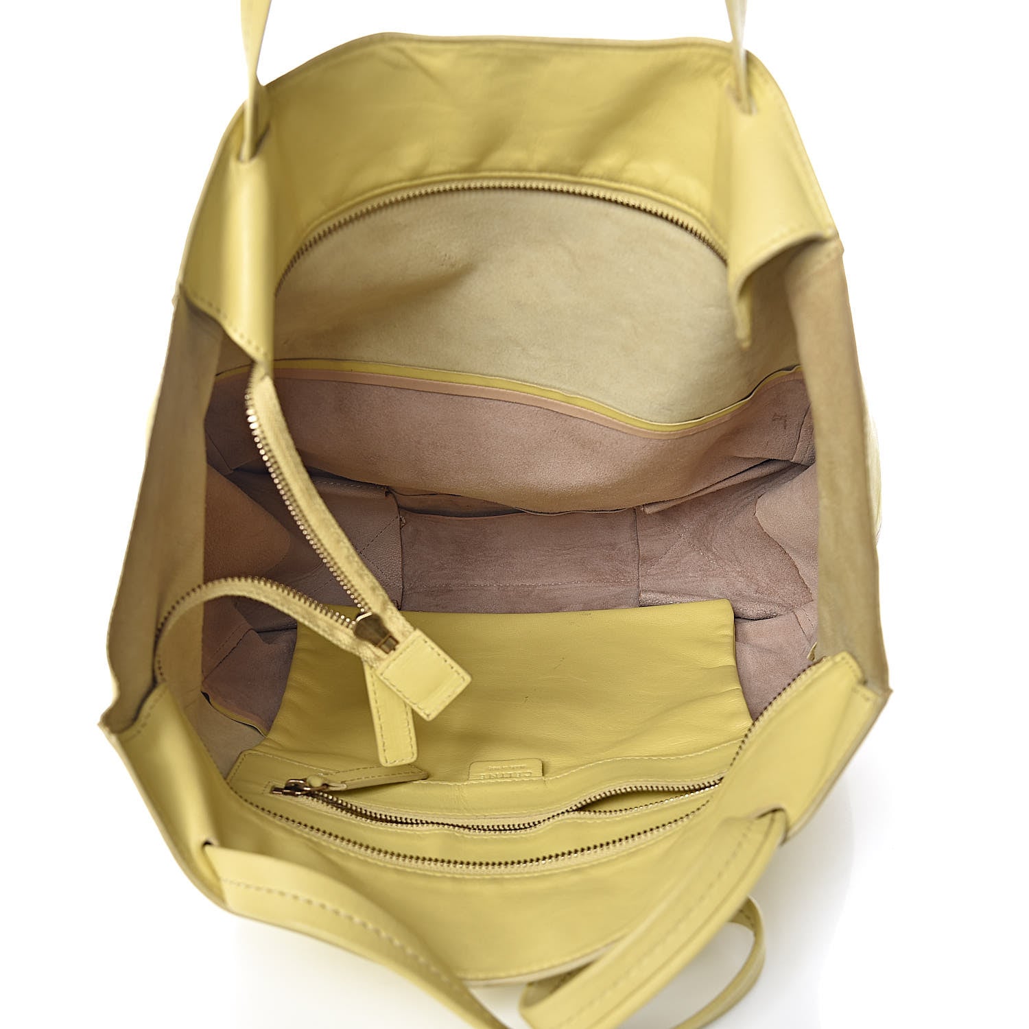 Celine Smooth Lambskin Small Vertical Bi-Cabas Beige Yellow 5 of 27