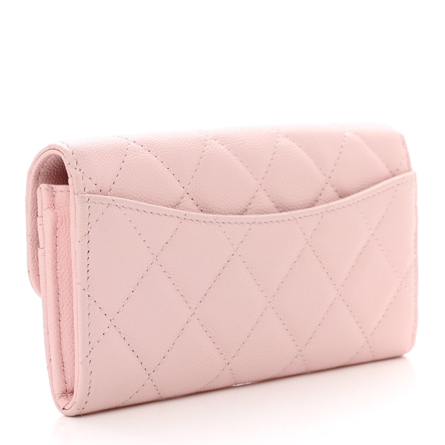 Caviar Quilted Medium Flap Wallet Light Pink