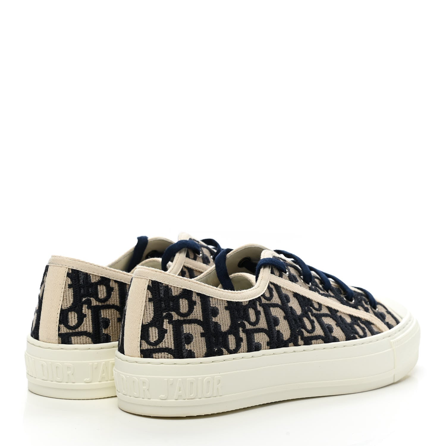 Christian Dior Canvas Oblique Walk'N'Dior Low Top Sneakers 37 Deep Blue 4 of 8