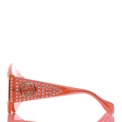 Gucci Crystal Rectangular Frame Sunglasses GG0357S Orange 3 of 7