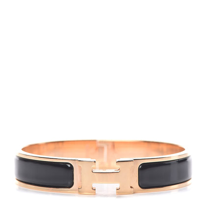 Hermes Enamel Narrow Clic Clac H Bracelet GM Black 1 of 5
