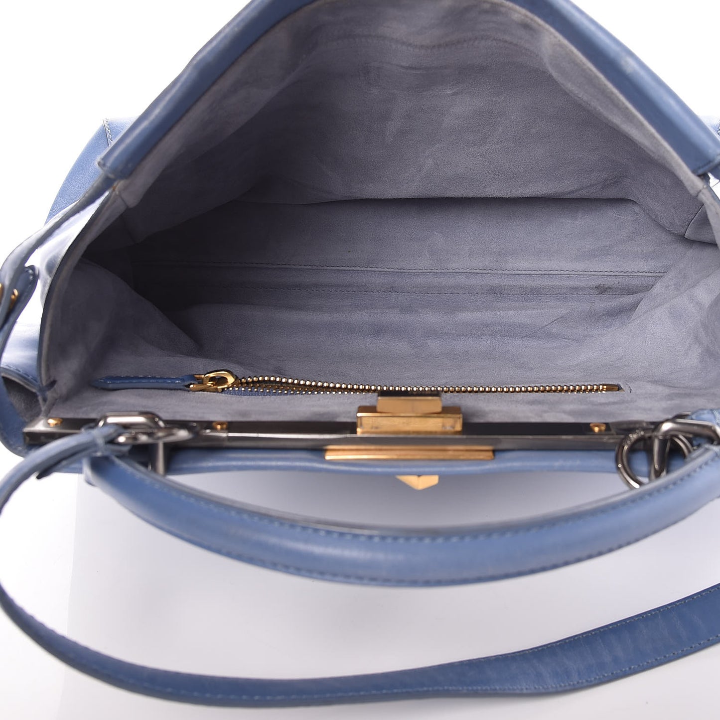Vitello Suede Large Peekaboo Iconic Satchel Ortensia Black