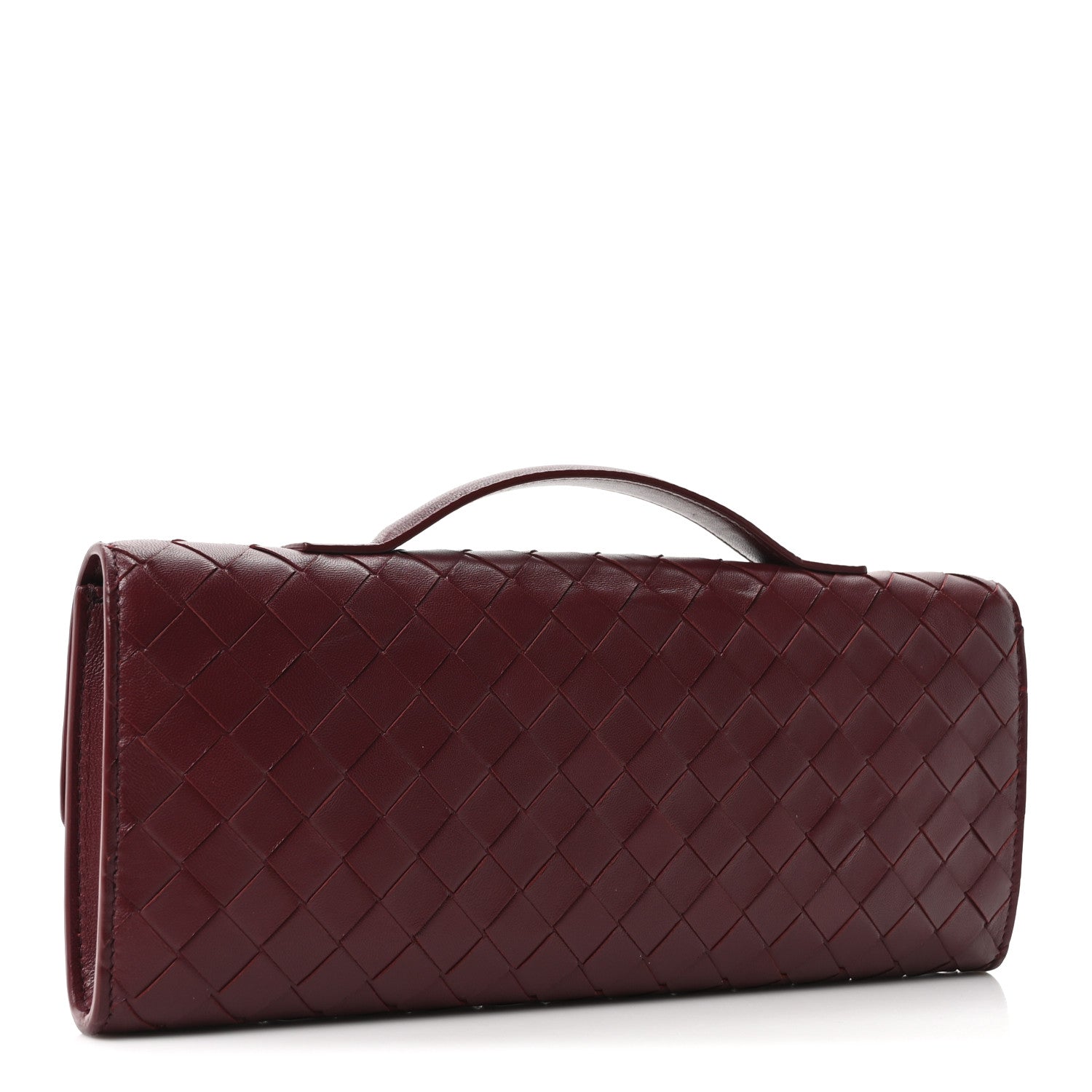 Bottega Veneta Nappa Intrecciato Long Andiamo Top Handle Clutch Barolo 3 of 10