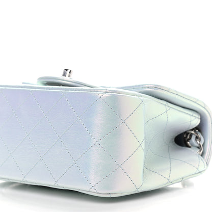 Chanel Iridescent Lambskin Quilted Mini Square Flap Light Blue 9 of 9