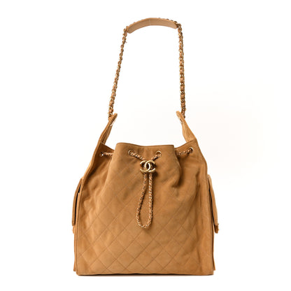 Chanel Suede Quilted Medium Chanel 25 Handbag Beige 1 of 11