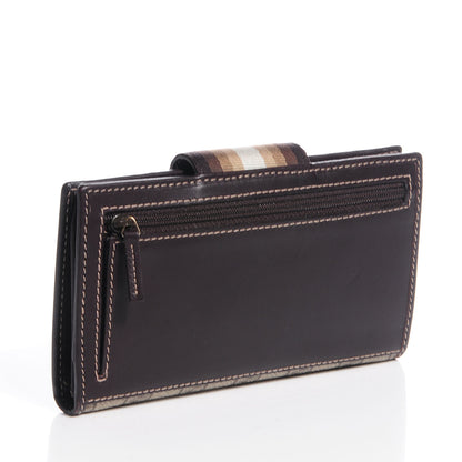 Gucci GG Plus Monogram Calfskin Ladies Web Continental Wallet Beige Ebony Brown 3 of 8