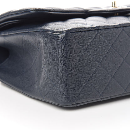 Chanel Caviar Quilted Jumbo Double Flap Navy Blue 8 of 11