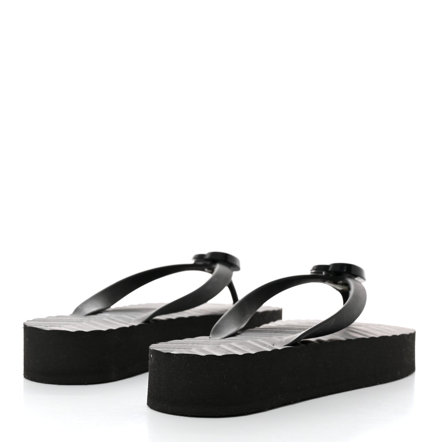 Rubber Chevron Womens GG Thong Sandals 38 38 Black