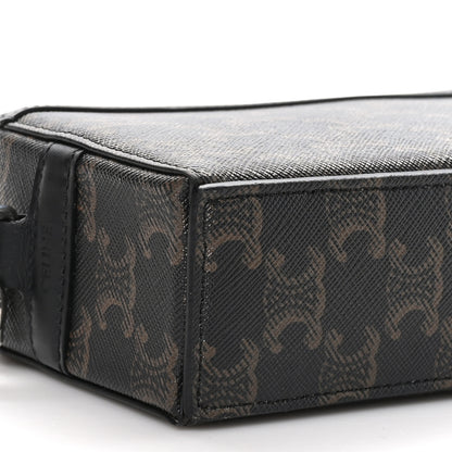 Celine Triomphe Canvas Mini Bowling Shoulder Bag Black 9 of 10