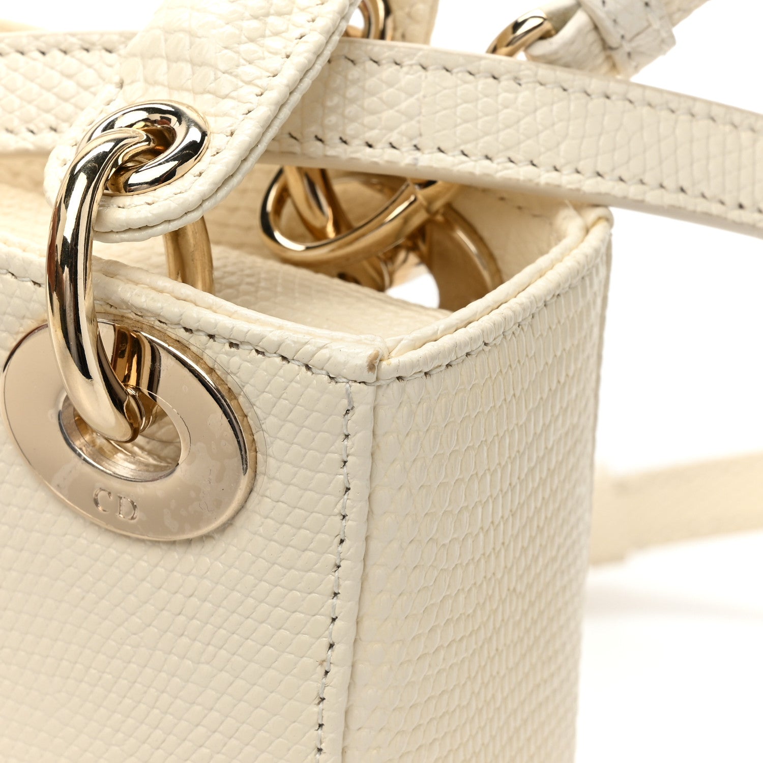 Christian Dior Lizard Mini Lady Dior White 16 of 17