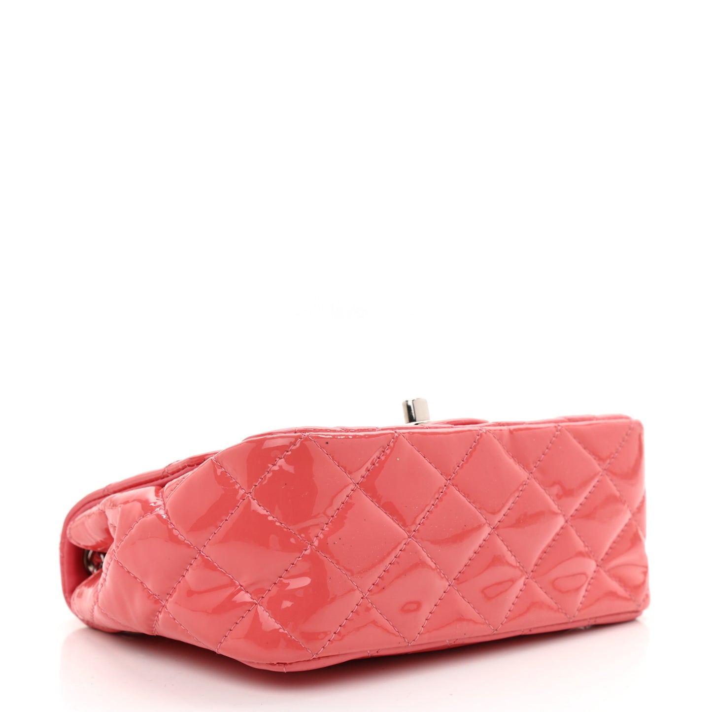 Patent Quilted Mini Square Flap Pink
