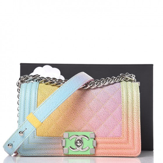 Caviar Quilted Small Cuba Rainbow Boy Flap Multicolor