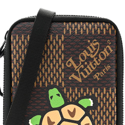 Louis Vuitton X NIGO Giant Damier Ebene Tortoise Double Phone Pouch 7 of 9