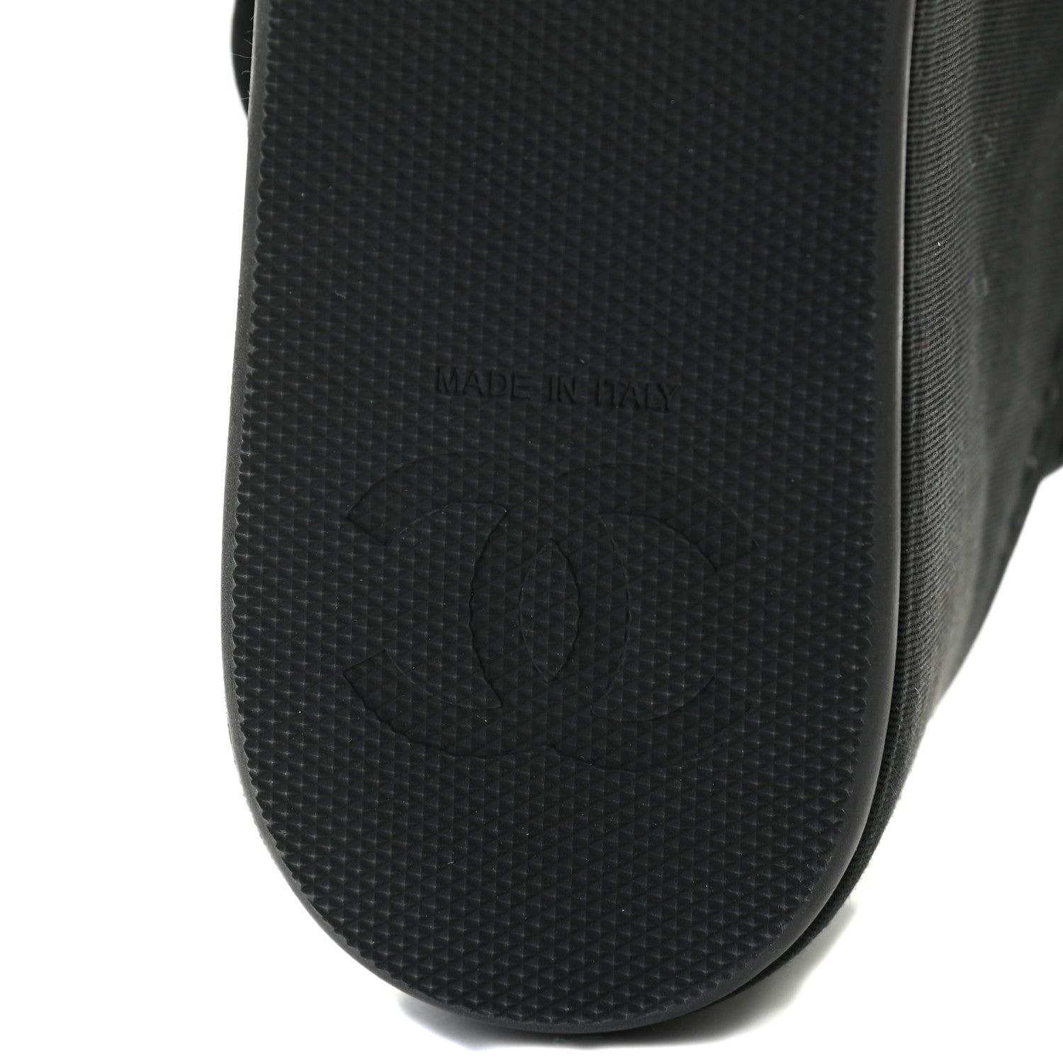 Chanel Grosgrain Crystal Logo Platform Sandals 36 Black 8 of 9