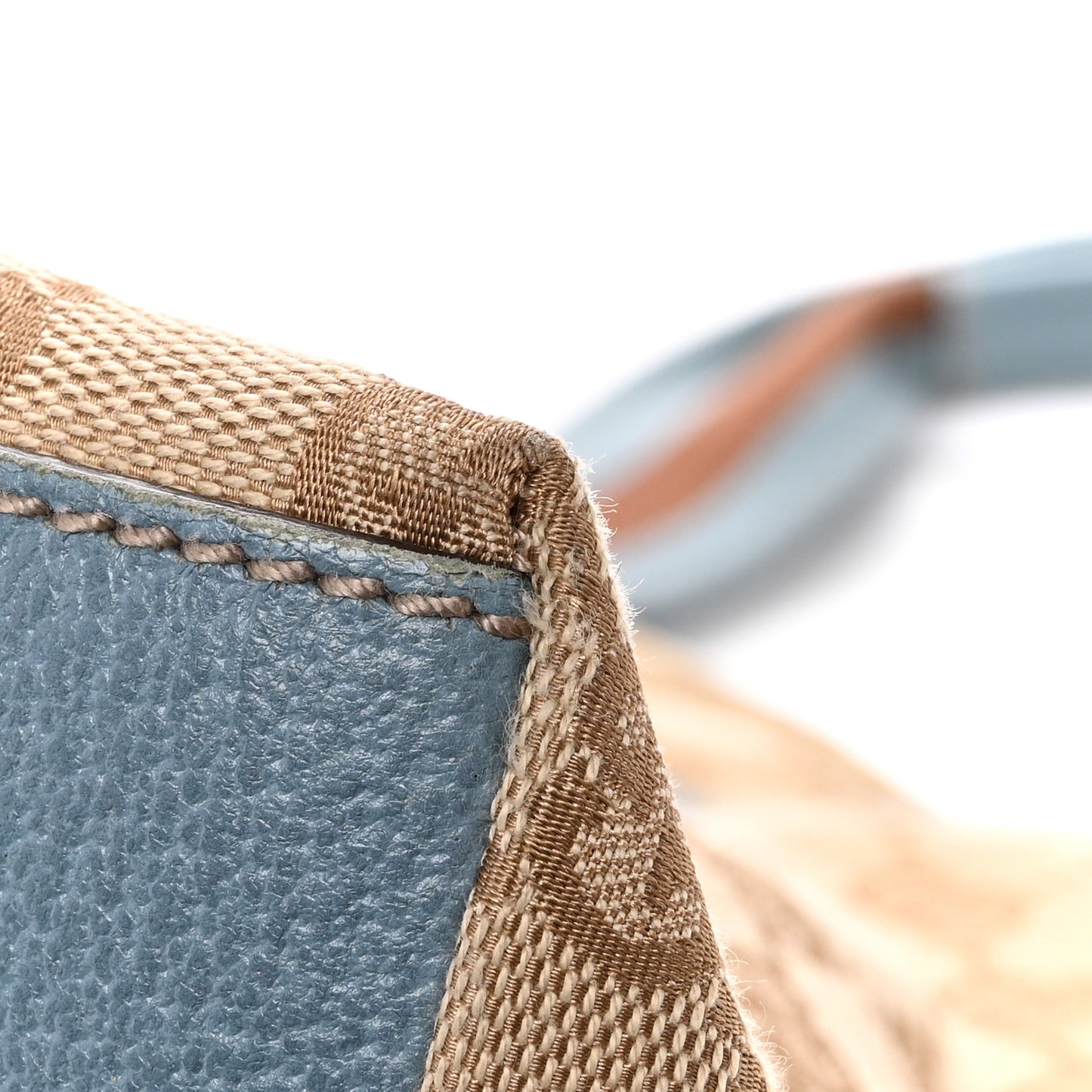 GG Monogram Large Web Handle Bucket Tote Blue