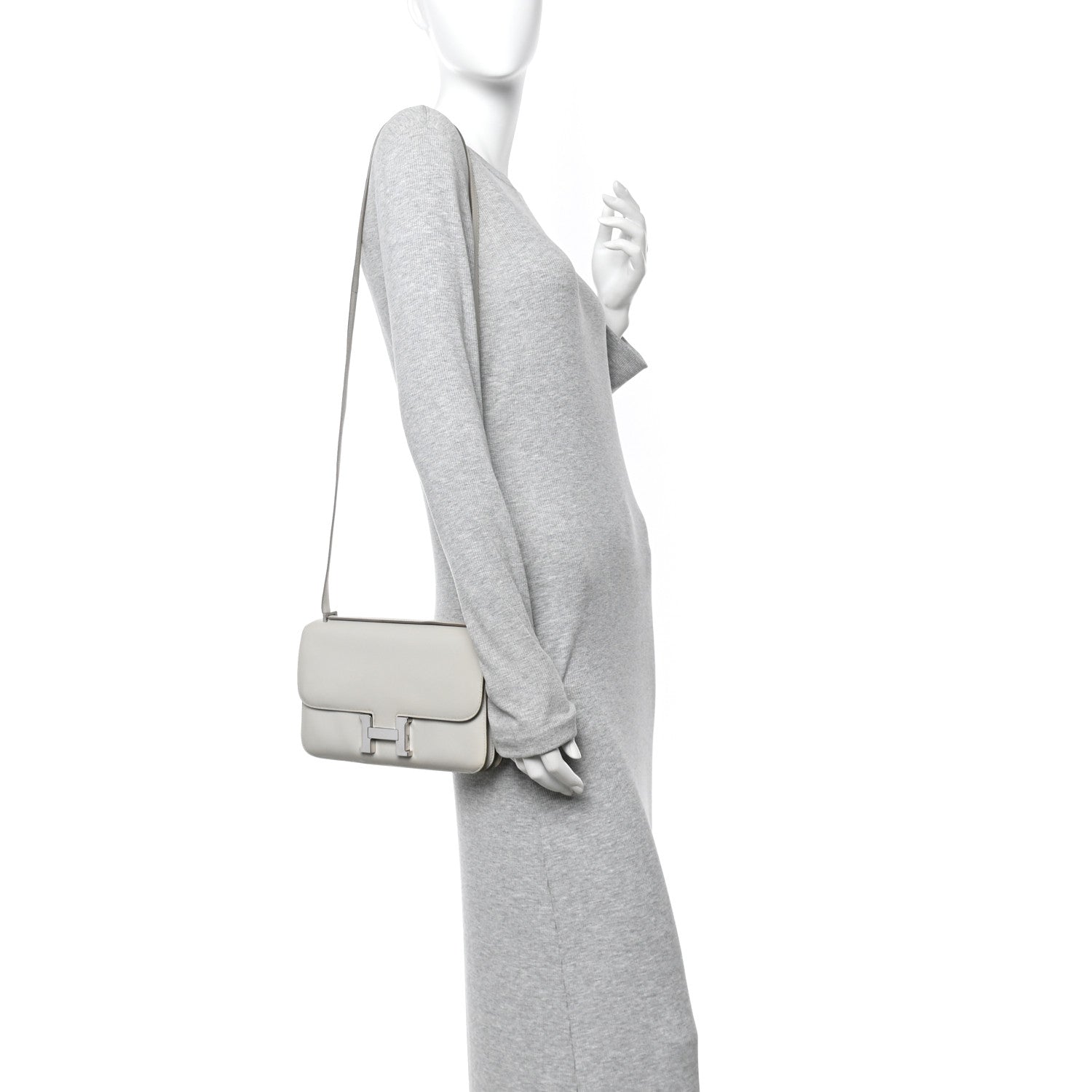 Hermes Evergrain Constance Elan 25 Gris Perle 2 of 10