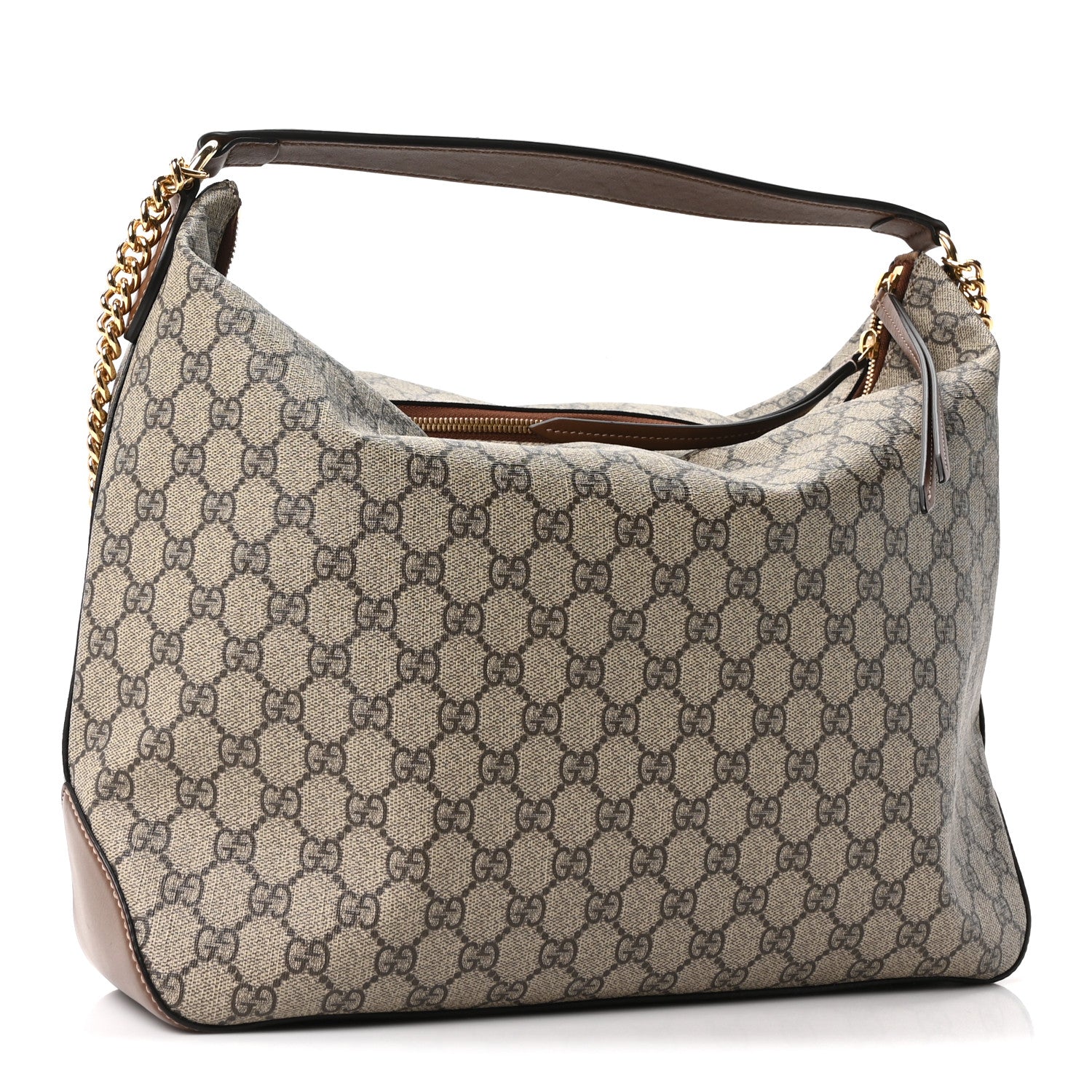 Gucci GG Supreme Monogram Large Linea A Hobo Light Brown 4 of 19