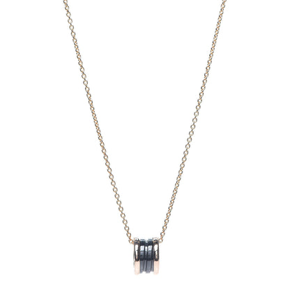 Bulgari 18K Rose Gold Black Ceramic B.Zero1 Pendant Necklace 1 of 5