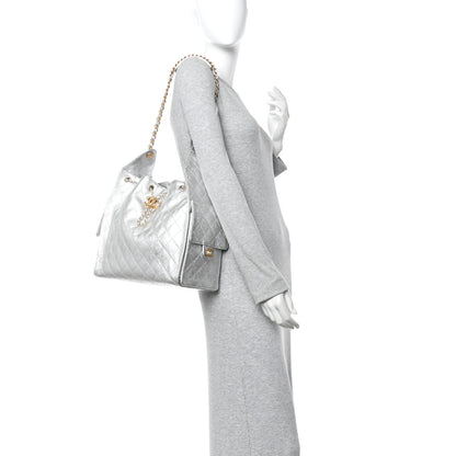 Chanel Metallic Caviar Quilted Medium Chanel 25 Handbag Silver 2 of 11