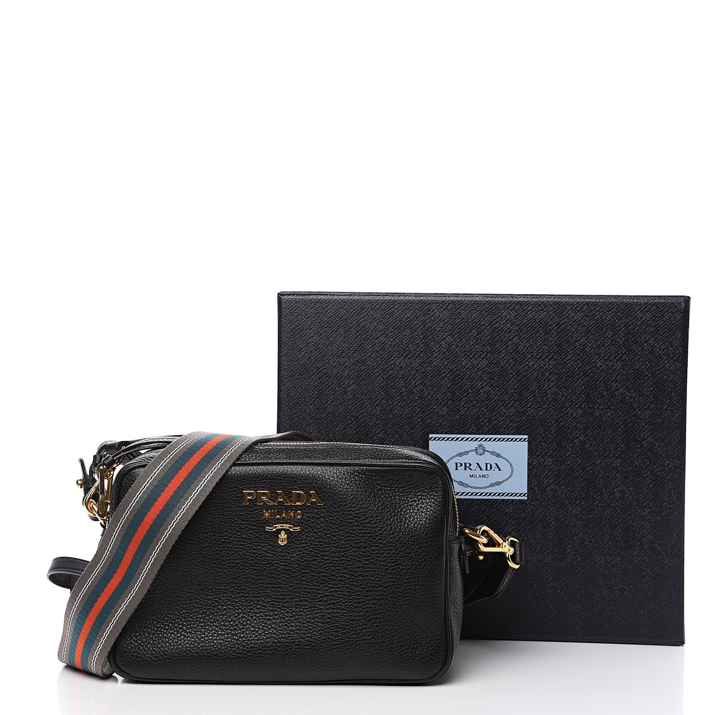Vitello Daino Medium Double Zip Shoulder Bag Black