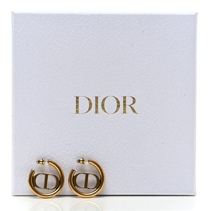 Christian Dior Metal 30 Montaigne Hoop Earrings Aged Gold 6 of 6