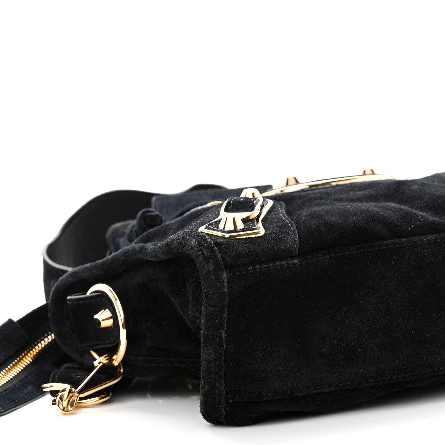 Balenciaga Baby Daim Suede Gold Metallic Edge Hardware Mini City Black 8 of 9