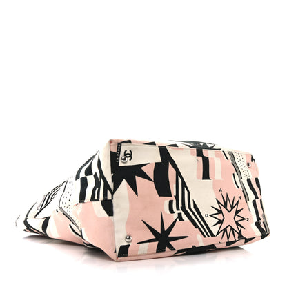 Chanel Canvas Cruise Print Tote Pink White Black 4 of 10