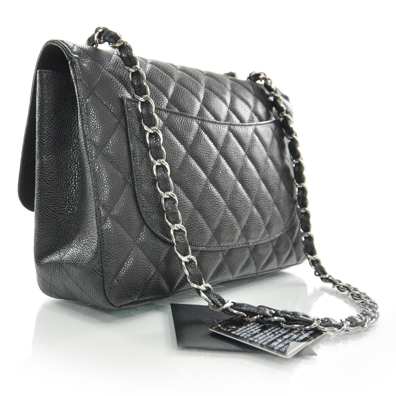 Chanel Caviar Jumbo Single Flap Black SHW 3 of 10