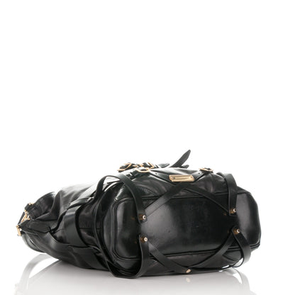 Burberry Soft Lambskin Bridle Calfskin Medium Gosford Hobo Black 4 of 6