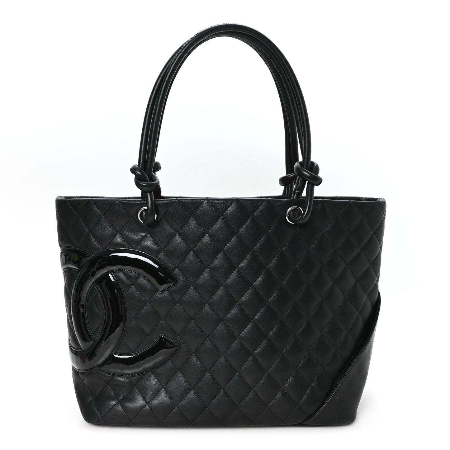 Calfskin Quilted Large Cambon Tote Black