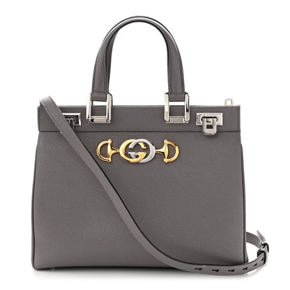 Gucci Grainy Calfskin Small Zumi Top Handle Bag Dusty Grey 1 of 10