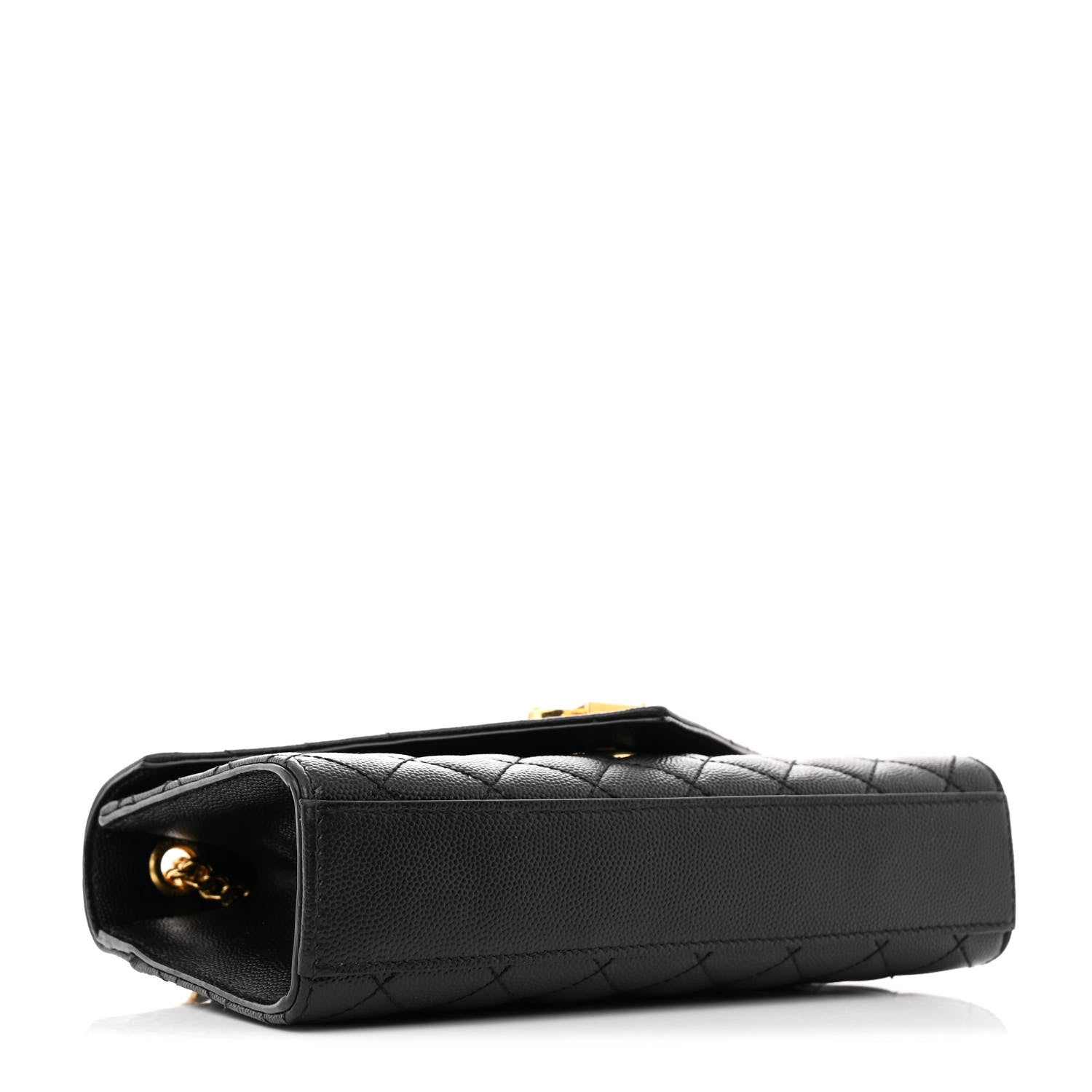 Saint Laurent Grain De Poudre Textured Mixed Matelasse Triquilt Small Monogram Satchel Black 4 of 11