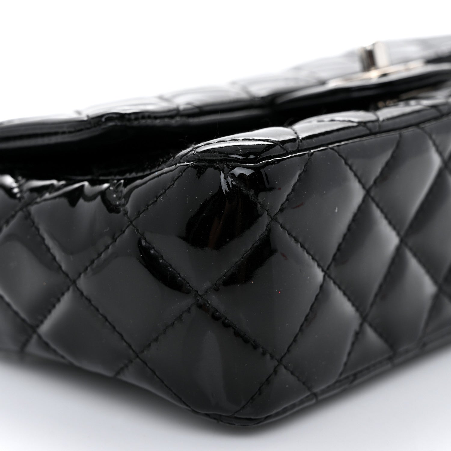 Chanel Patent Calfskin Quilted Mini Rectangular Flap Black 9 of 11