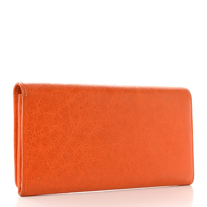 Balenciaga Agneau Giant 12 Gold Hardware Money Wallet Tangerine 3 of 7