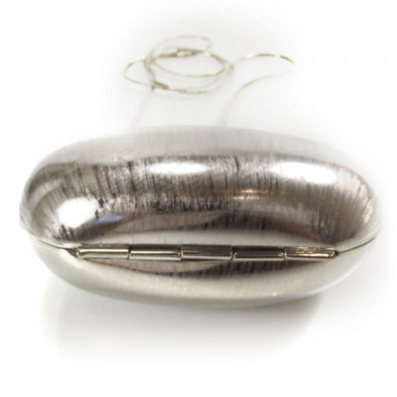 Swarovski Crystal Chatelaine Minaudiere Brushed Silver